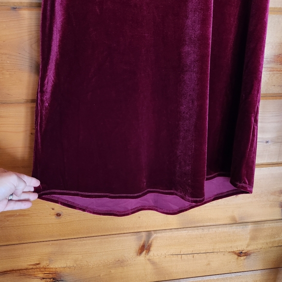Agnes & Dora 💜 NWT Velvet Everyday Tee Shirt Deep Wine Red Velour Top Hi Low M - Picture 4 of 8